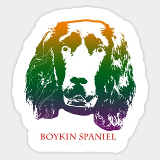 The boykin spaniel head is Violet, Green, Orange Sticker